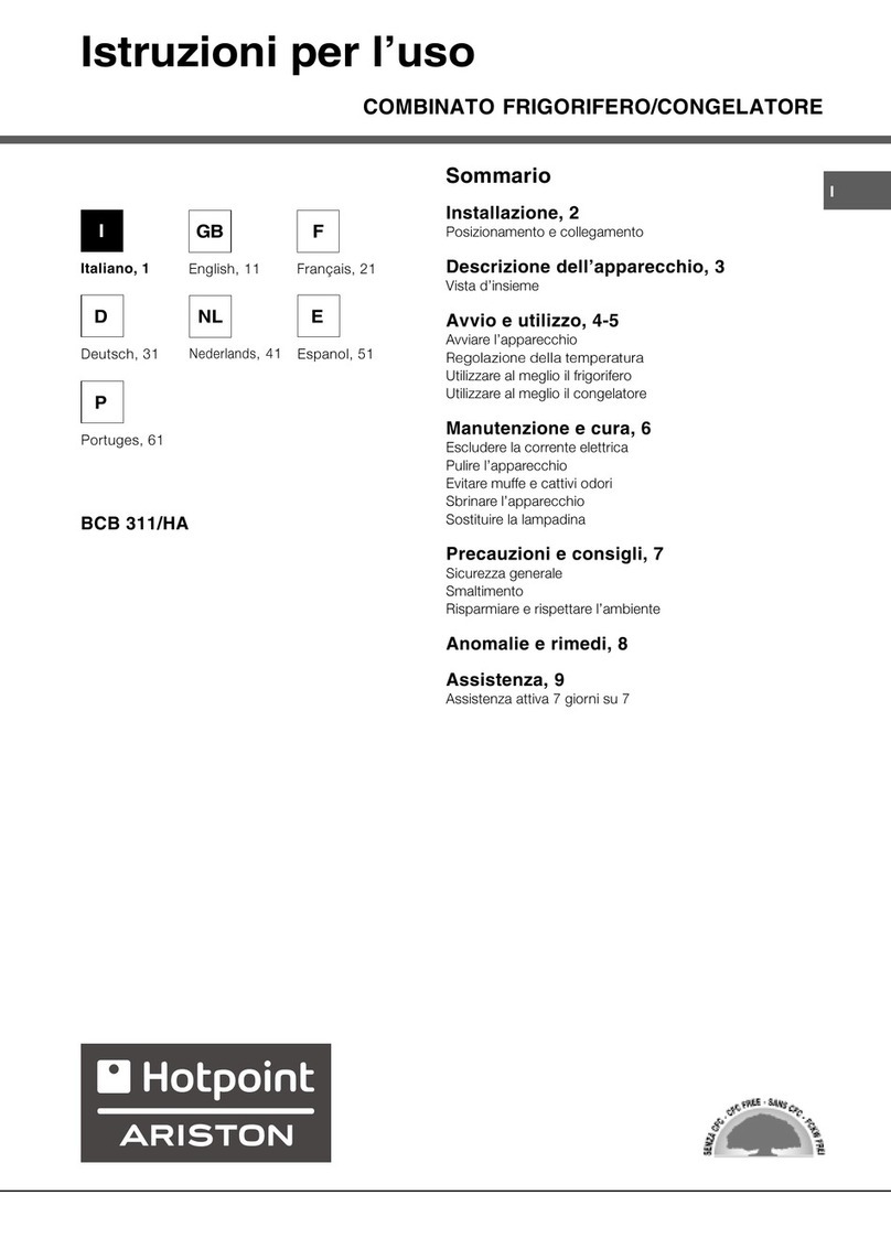 Hotpoint Ariston BCB 311/HA operating instructions