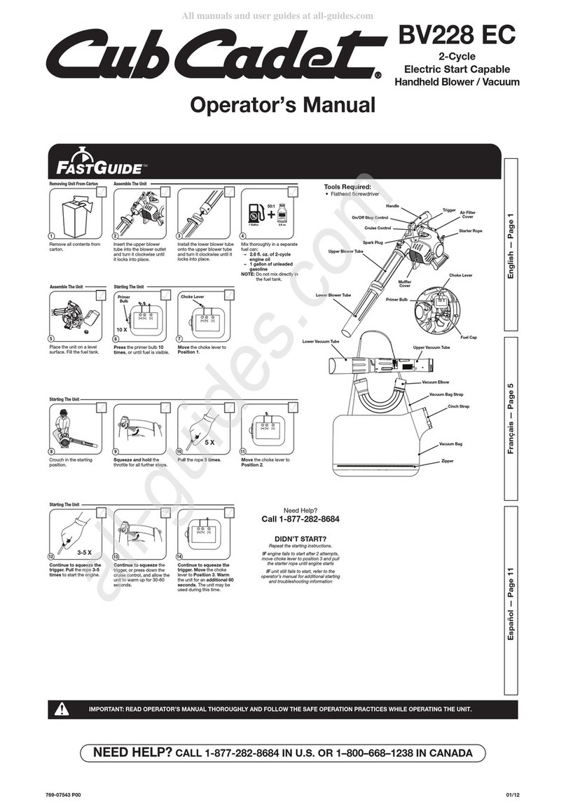 Cub Cadet BV228 EC User manual