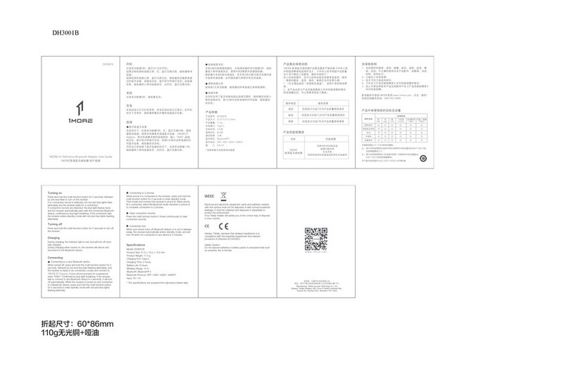 1More DH3001B user guide