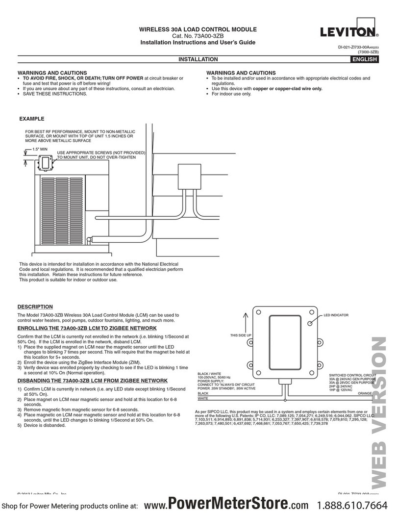 Leviton 73A00-3ZB Mounting instructions