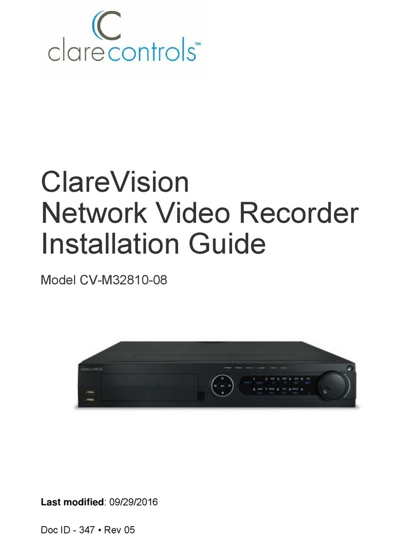 Clare Controls ClareVision CV-M32810-08 User manual Clare Controls ClareVision CV-M32810-08 User manual