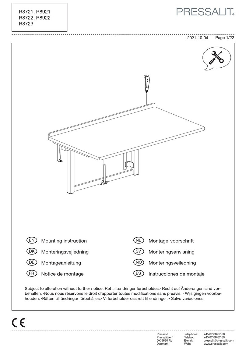 Pressalit R8721 Mounting instruction