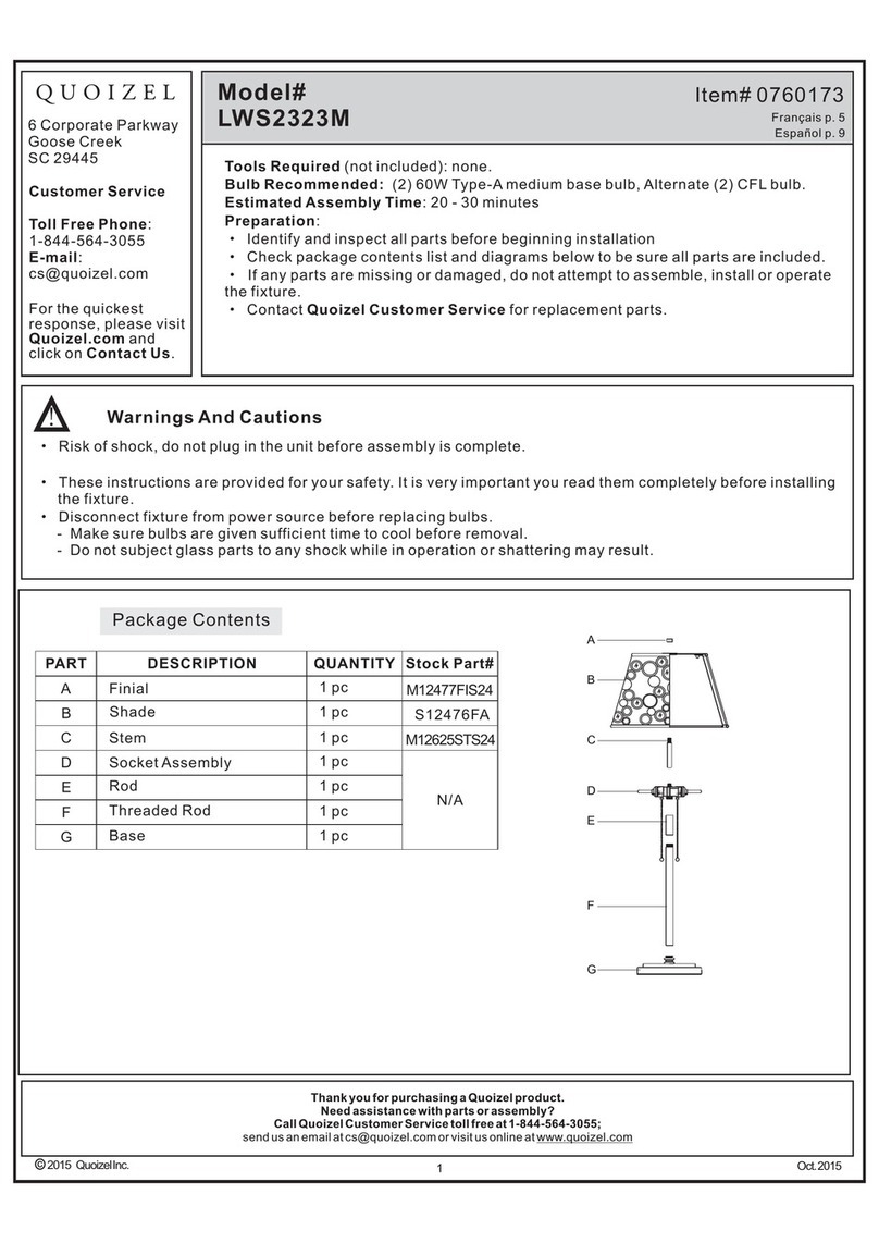 Quoizel LWS2323M manual