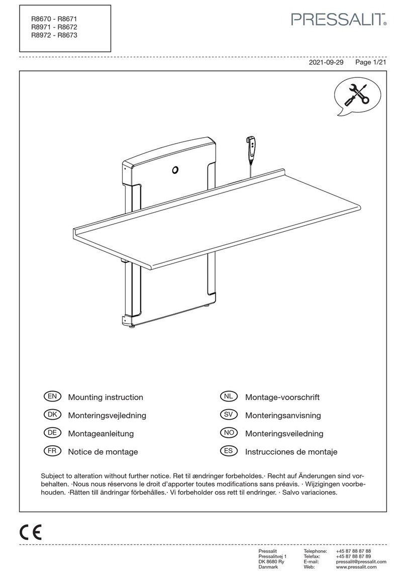 Pressalit R8670 Mounting instruction Pressalit R8670 Mounting instruction