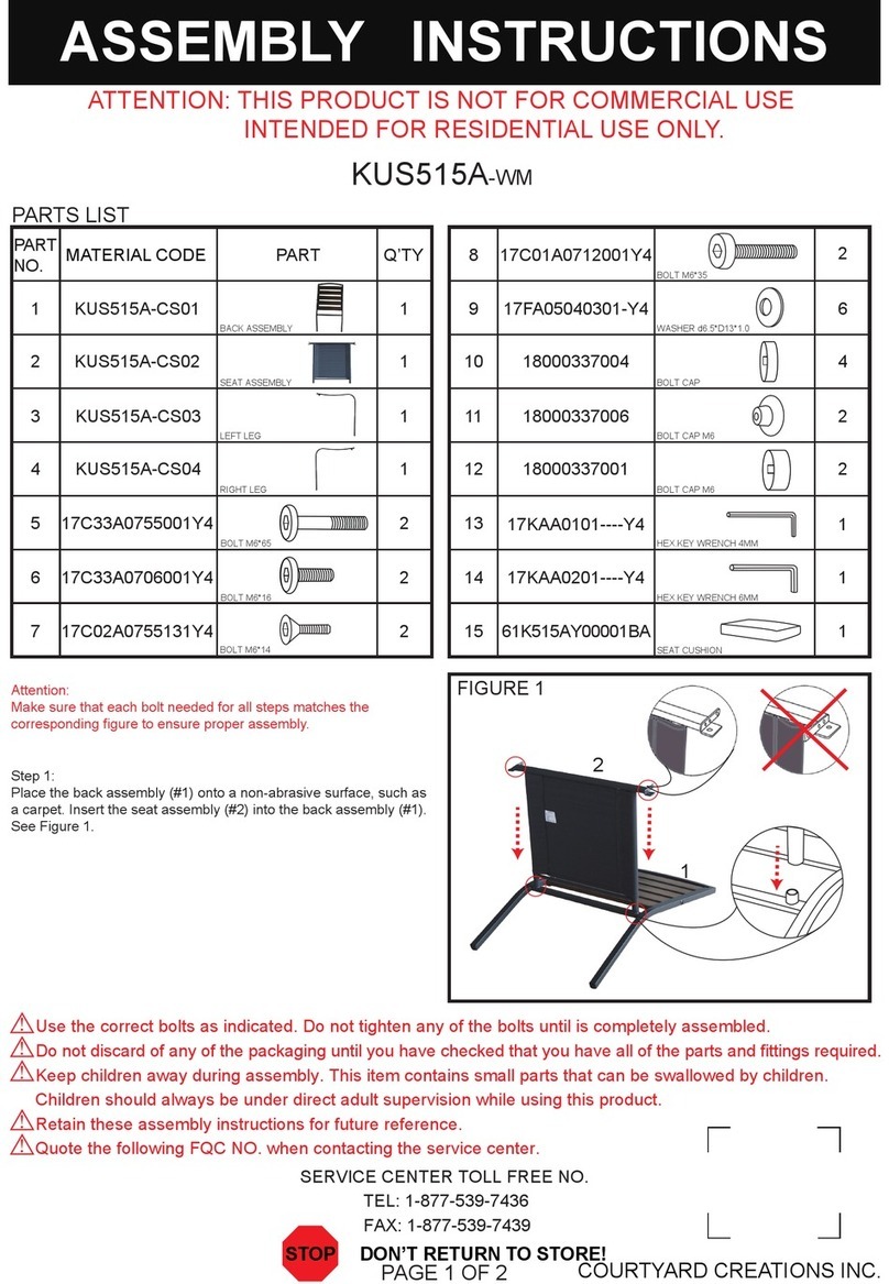 Courtyard Creations KUS515A Assembly instructions