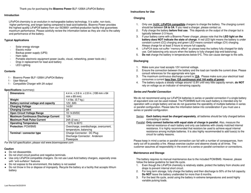 Bioenno Power BLF-1206A user manual