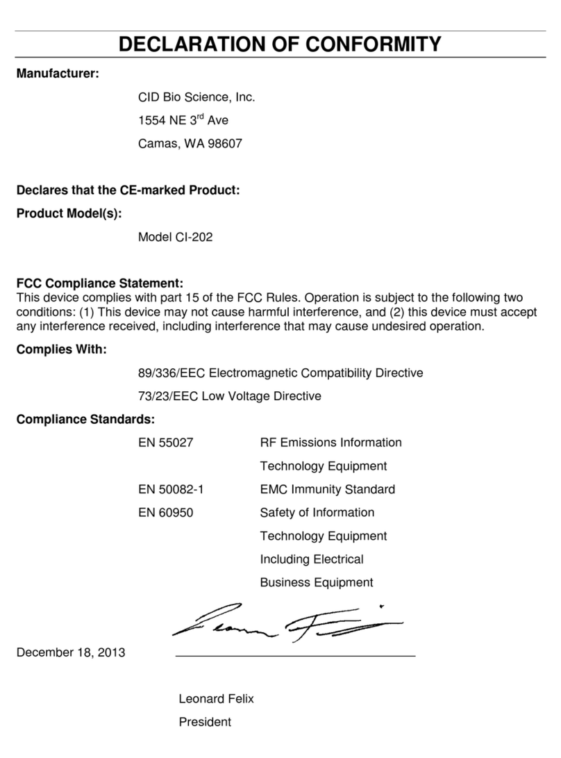 CID Bio-Science CI-202 instruction manual