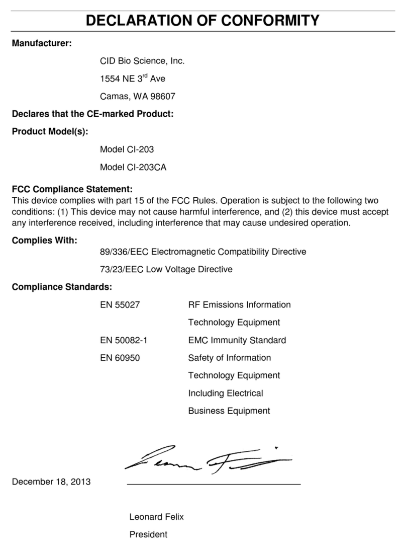 CID Bio-Science CI-203CA instruction manual