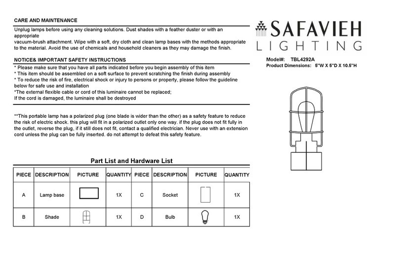 Safavieh TBL4292A User manual Safavieh TBL4292A User manual