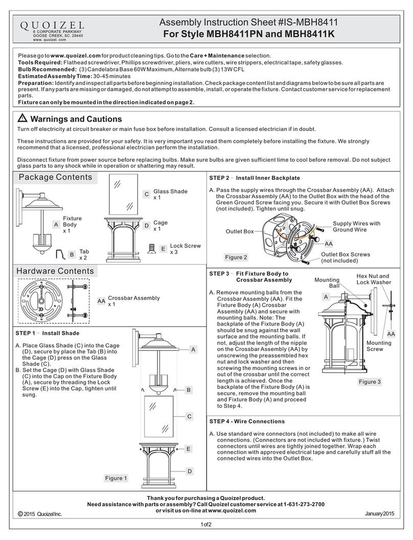 Quoizel MBH8411PN Mounting instructions
