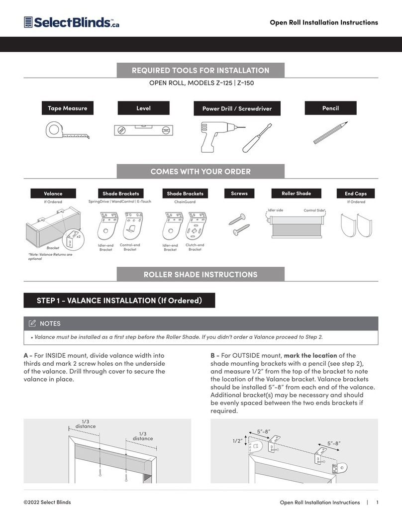 SelectBlinds OPEN ROLL Z-125 User manual