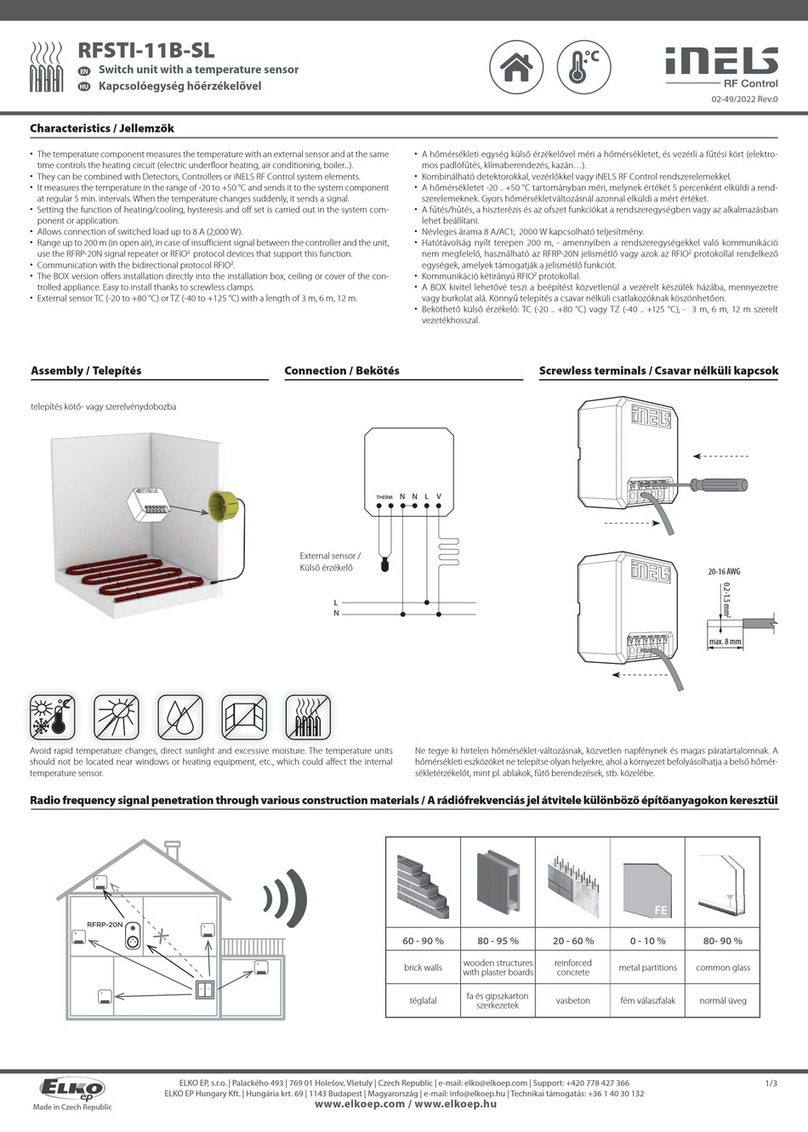 Elko RFSTI-11B-SL User manual