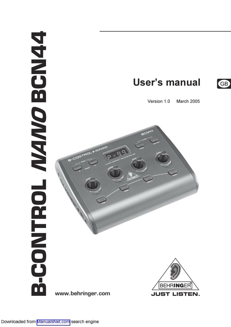 Behringer B-Control NANO BCN44 User manual