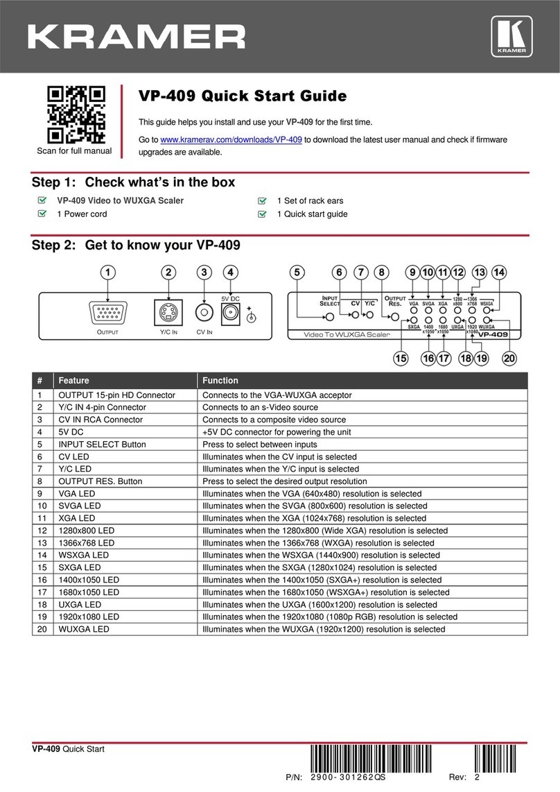 Kramer VP-409 User manual