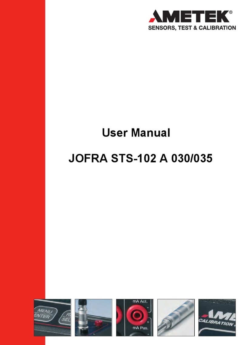 Ametek JOFRA STS-102 A 030 user manual Ametek JOFRA STS-102 A 030 user manual