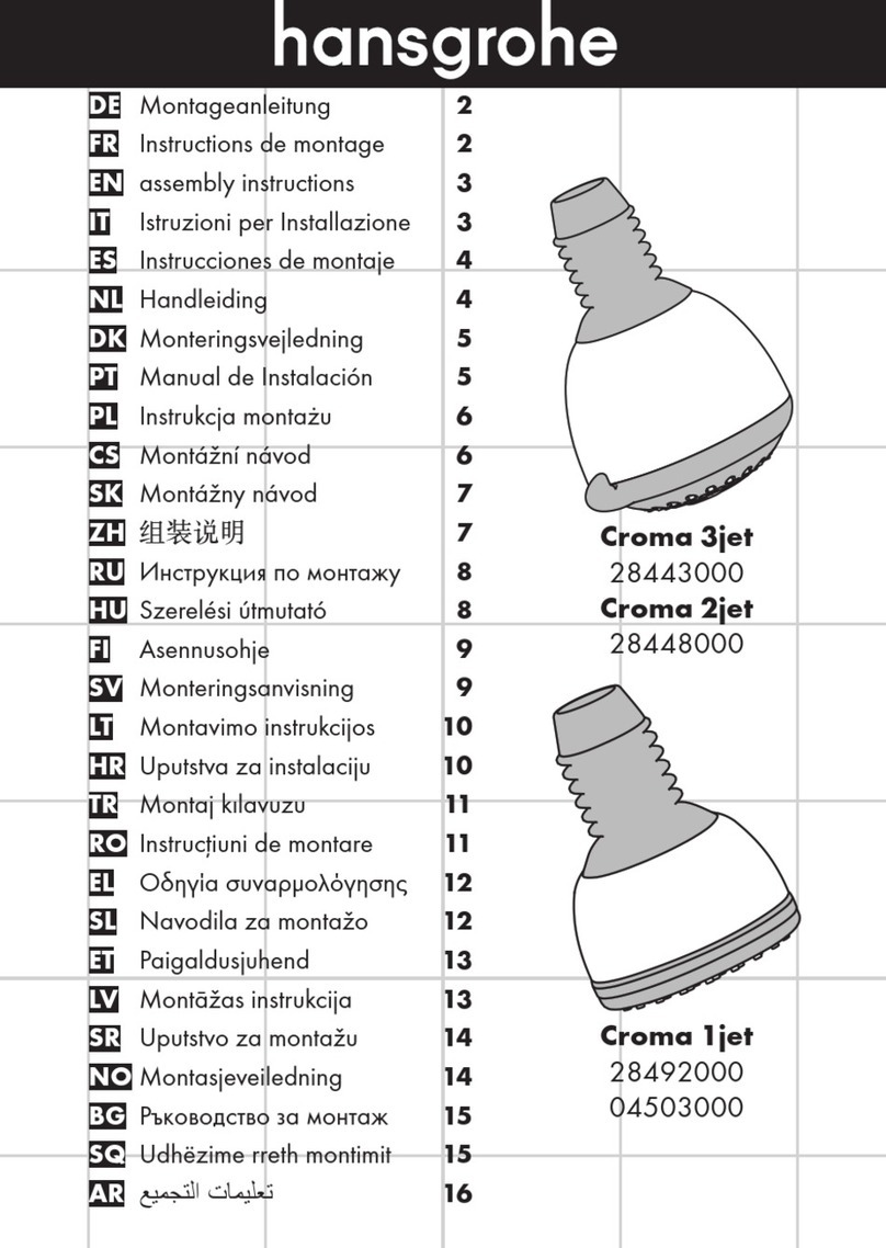 Hans Grohe Croma 3jet Series Assembly instructions