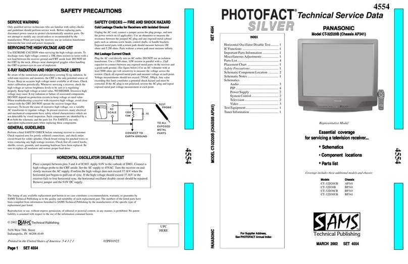 Panasonic CT32D20B - 32" COLOR TV User manual Panasonic CT32D20B - 32" COLOR TV User manual