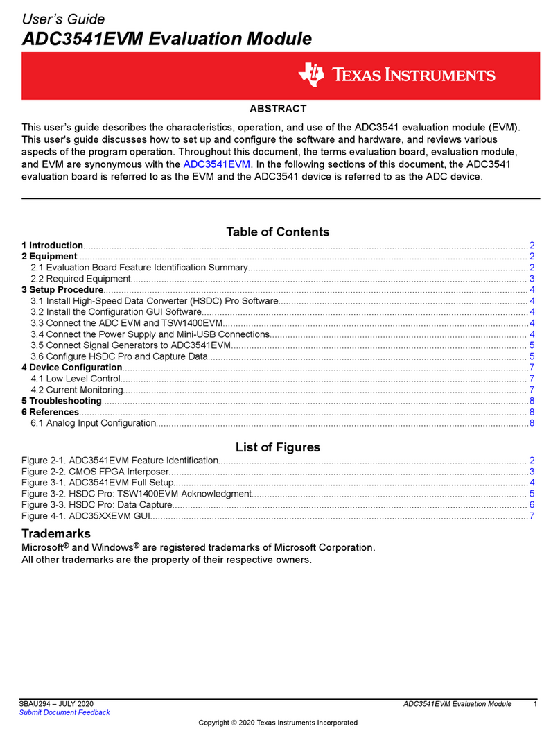 Texas Instruments ADC3541EVM User manual