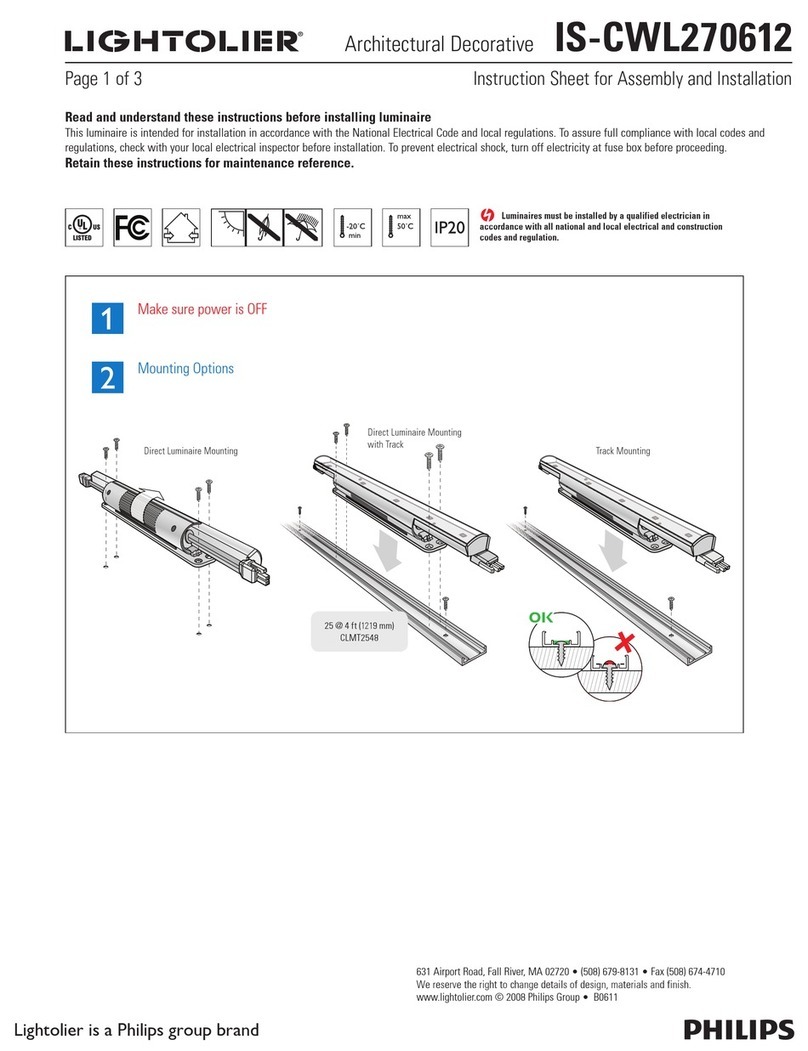 Philips Lightolier IS-CWL270612 instruction sheet