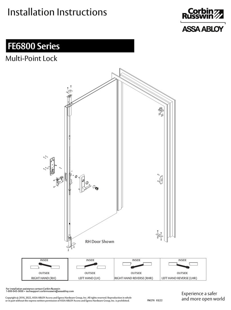 Assa Abloy Corbin Russwin FE6800 Series installation instructions