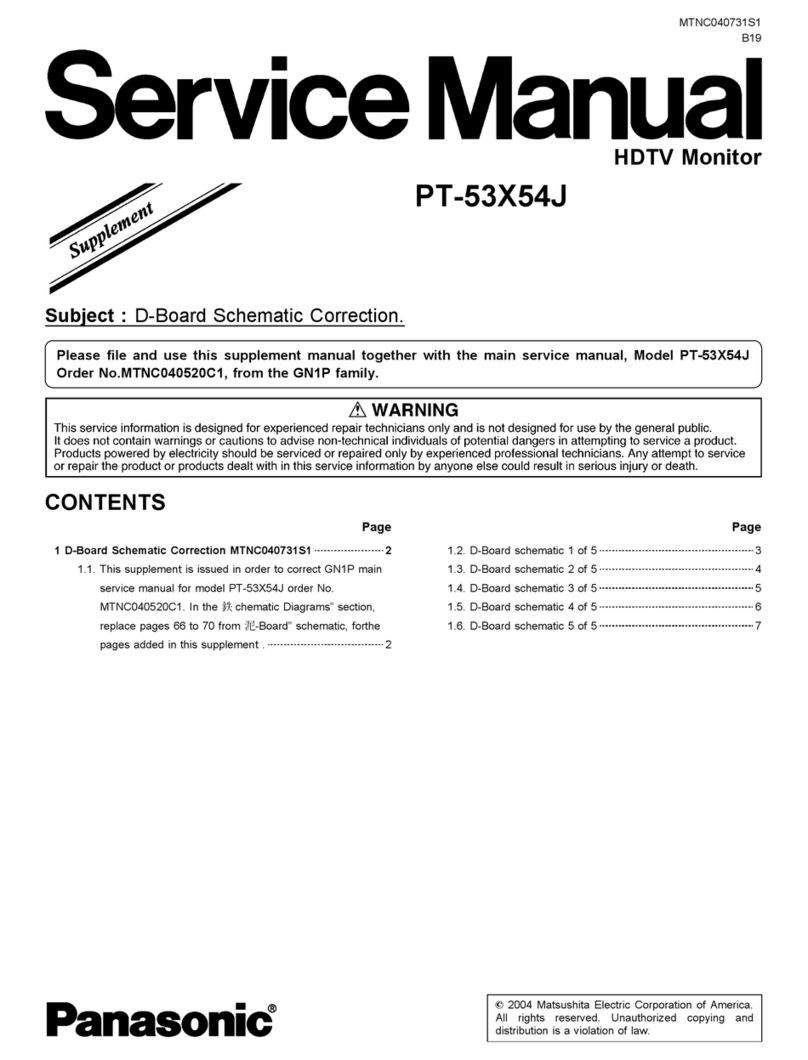 Panasonic PT53X54J - 53" PROJECTION TV HD User manual