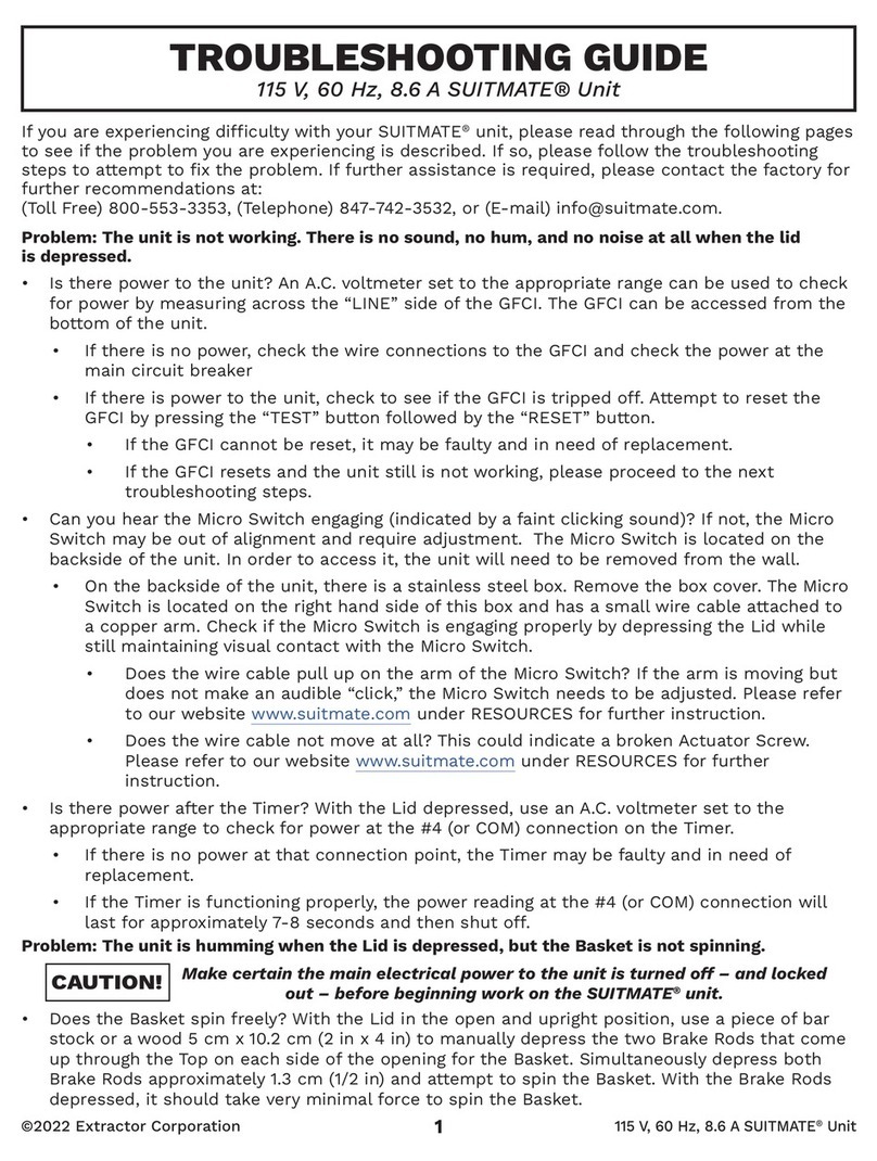 Extractor Corporation SUITMATE User manual