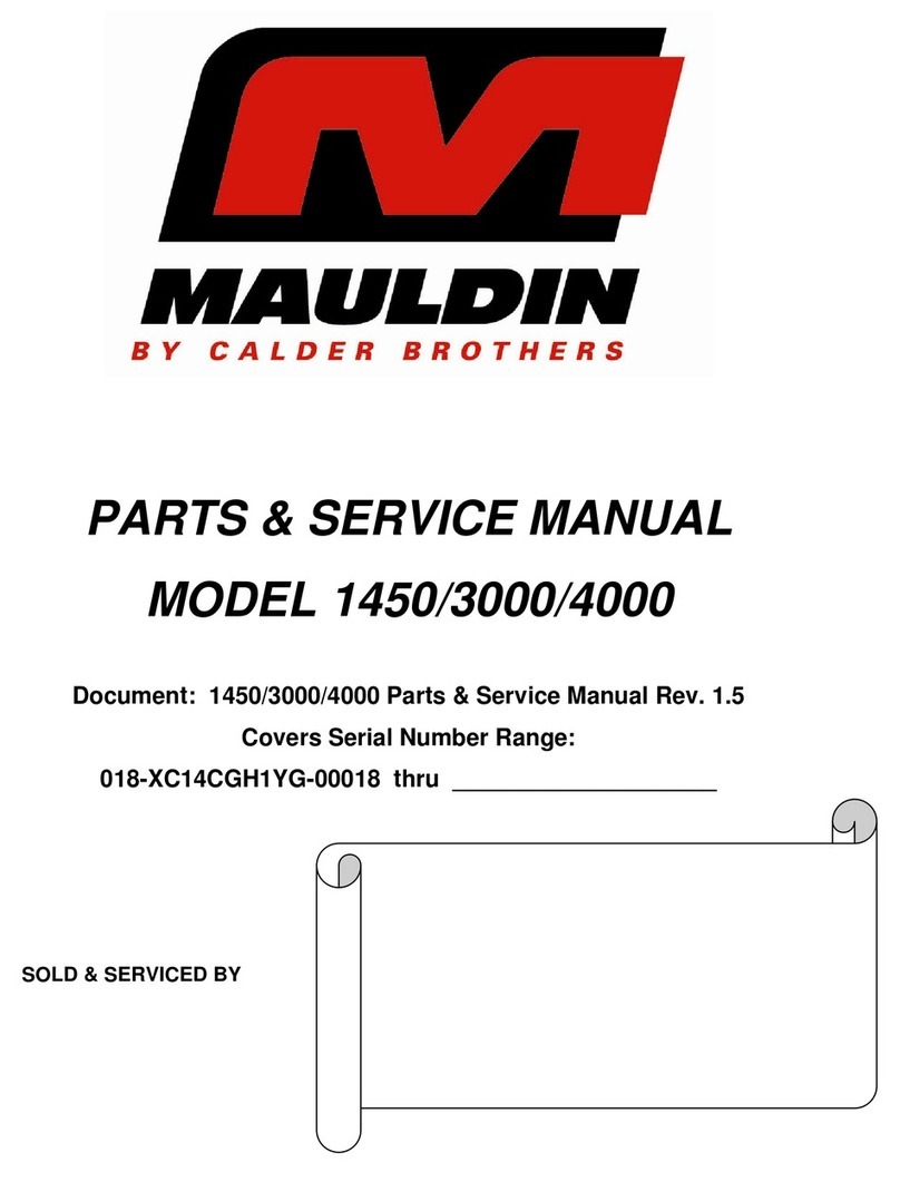 Calder Brothers MAULDIN 1450 Installation and Parts & Service Manual Calder Brothers MAULDIN 1450 Installation and Parts & Service Manual