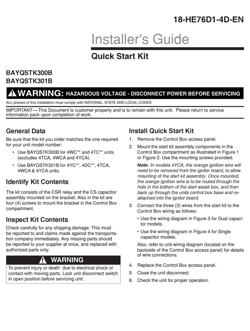Trane BAYQSTK300B Installer's guide