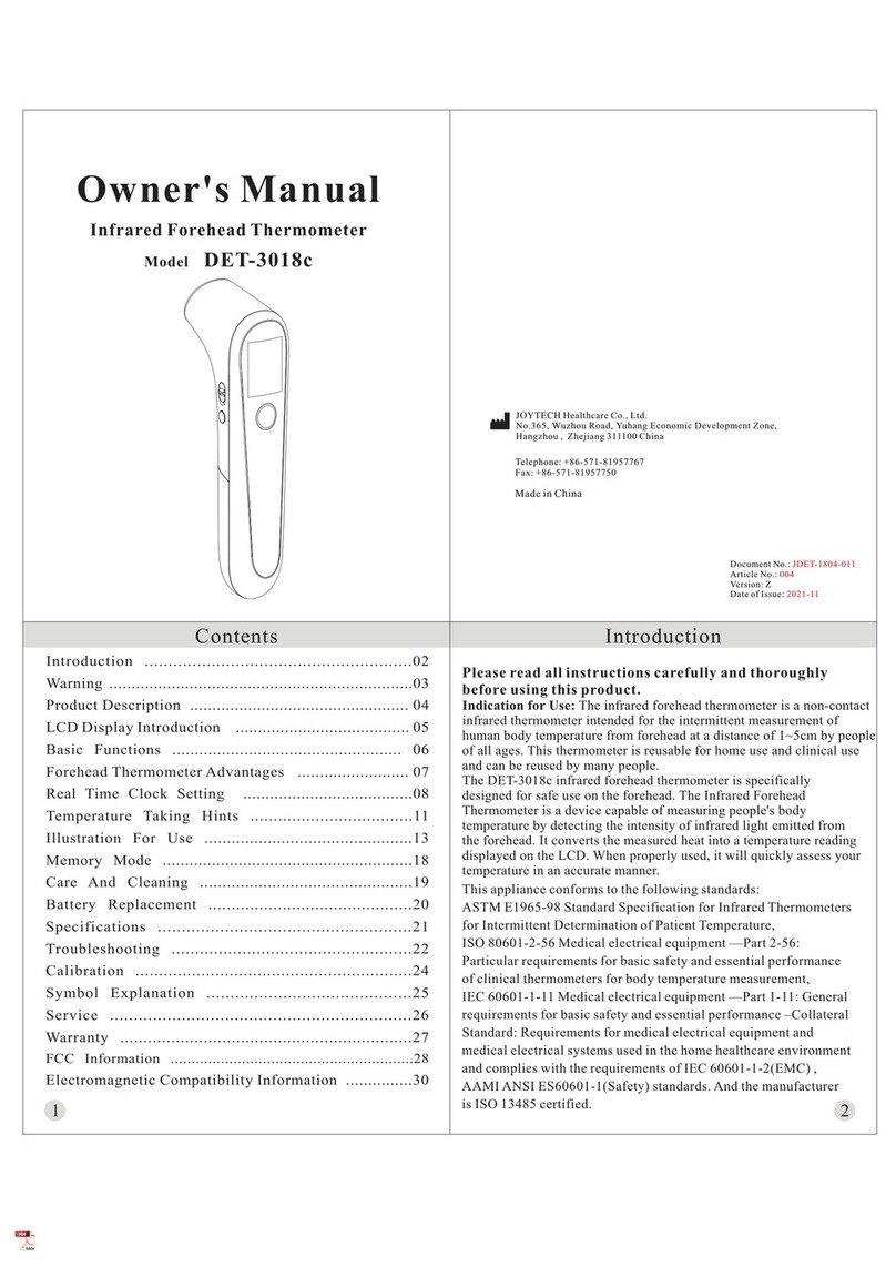 JOYTECH DET-3018c owner's manual