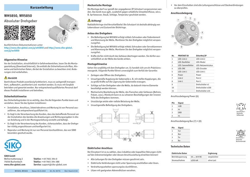 Siko WH5850 quick start guide