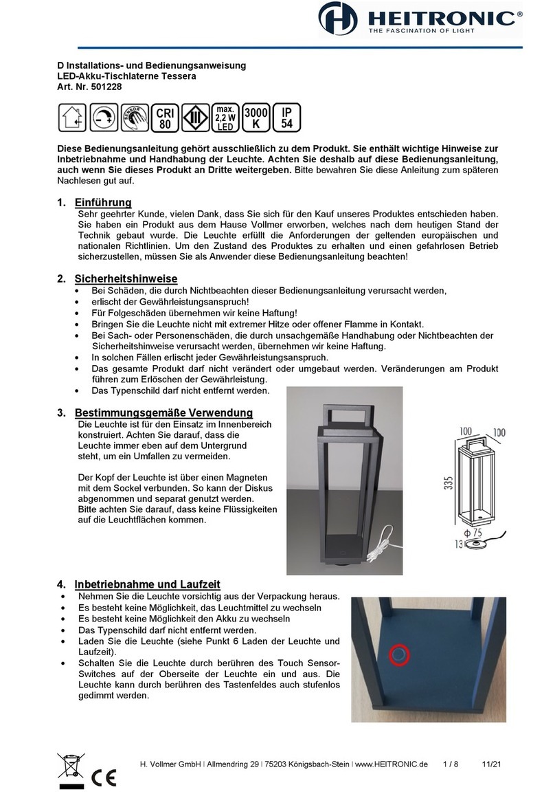 Heitronic Tessera Installation and operating instructions