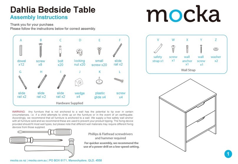 Mocka Dahlia Bedside Table User manual Mocka Dahlia Bedside Table User manual