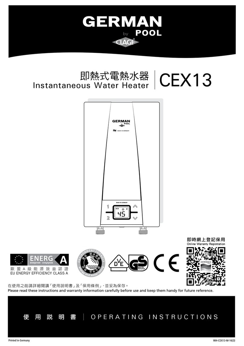 clage German pool CEX13 operating instructions