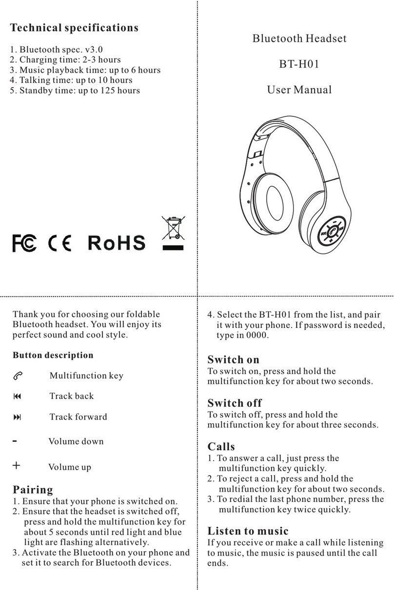 XinHuaMei Electronics BT-H01 user manual