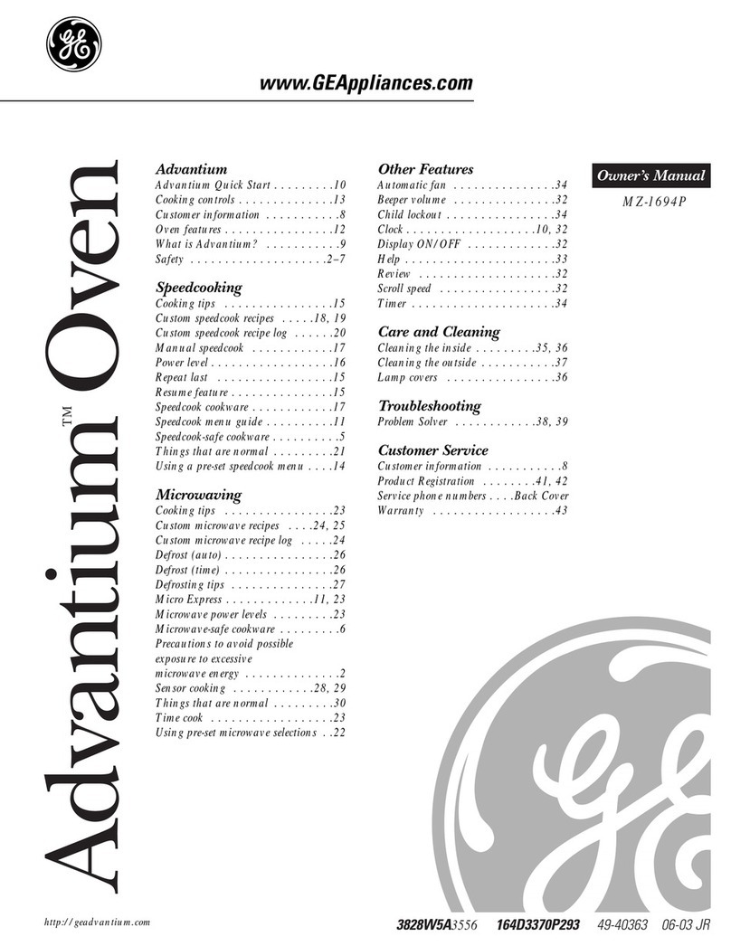GE Advantium MZ-1694P User manual