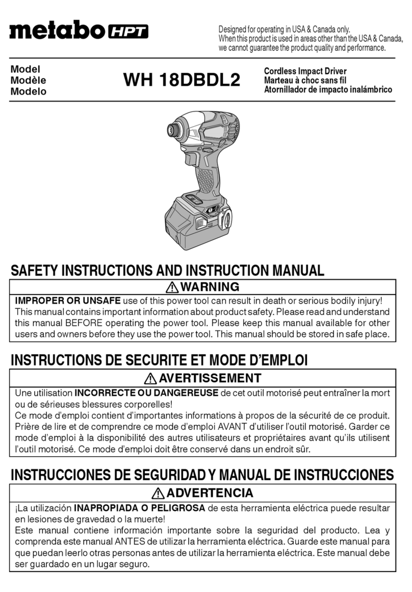 Metabo HPT WH 18DBDL2 Troubleshooting guide