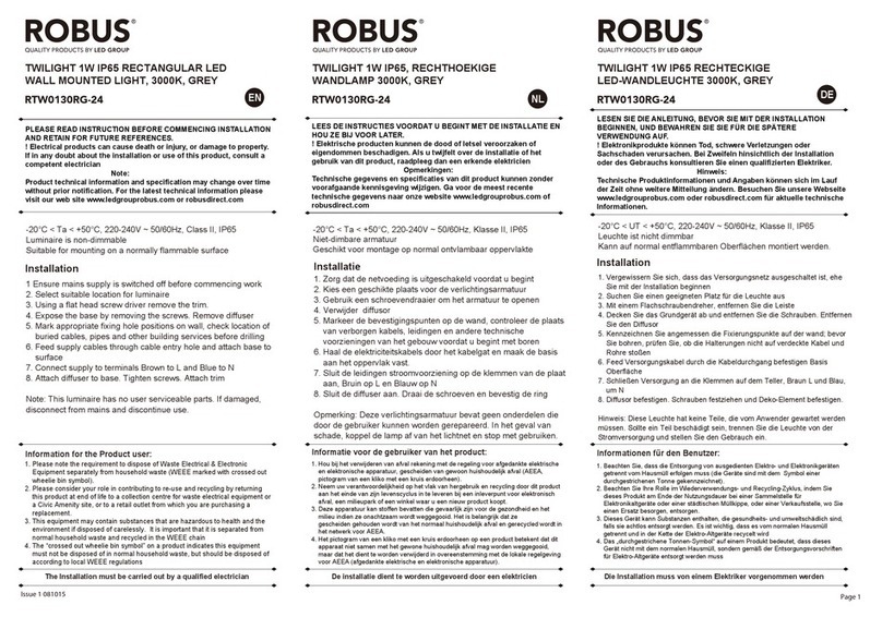 LED Group ROBUS RTW0130RG-24 quick start guide