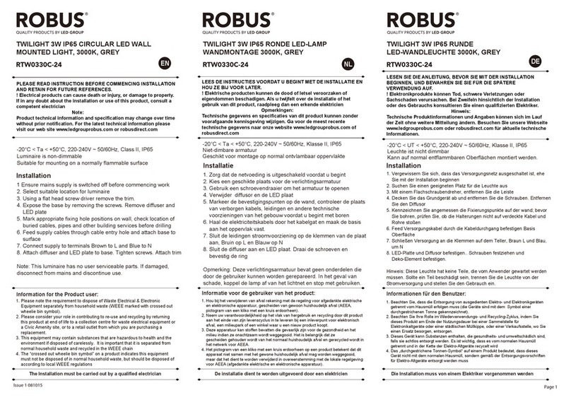 LED Group ROBUS RTW0330C-24 User manual