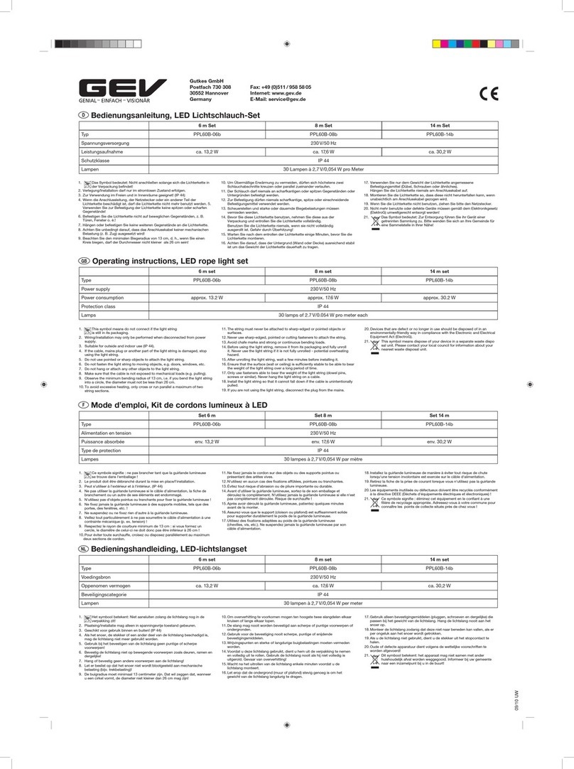 GEV PPL60B-06b operating instructions