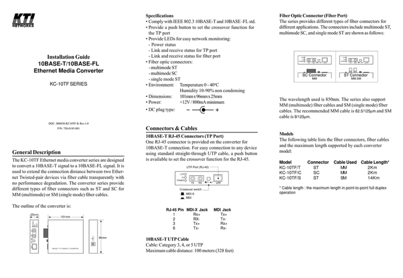 KTI Networks KC-10TF Series User manual