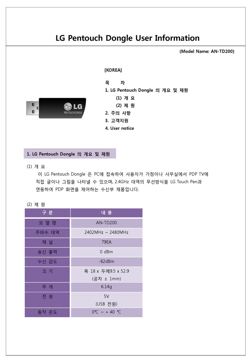 LG Pentouch Dongle User information