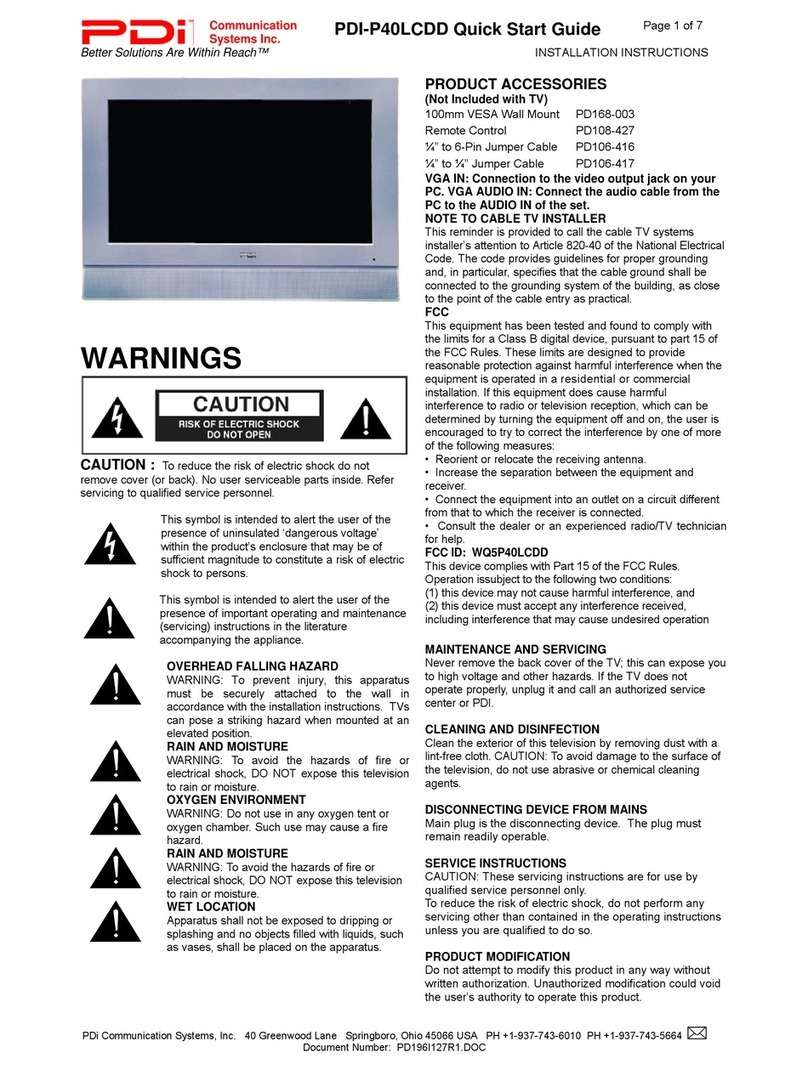PDi PDI-P40LCDD User manual
