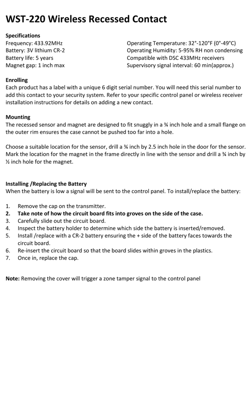 Ecolink WST-220 quick start guide