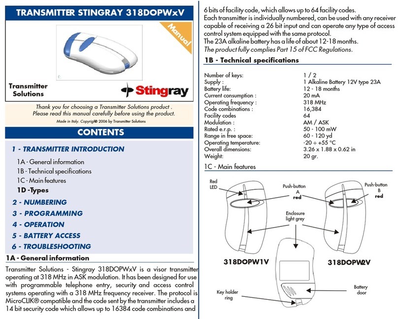Stingray 318DOPW V Series manual