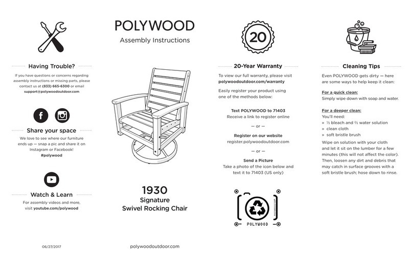Polywood Signature 1930 User manual Polywood Signature 1930 User manual