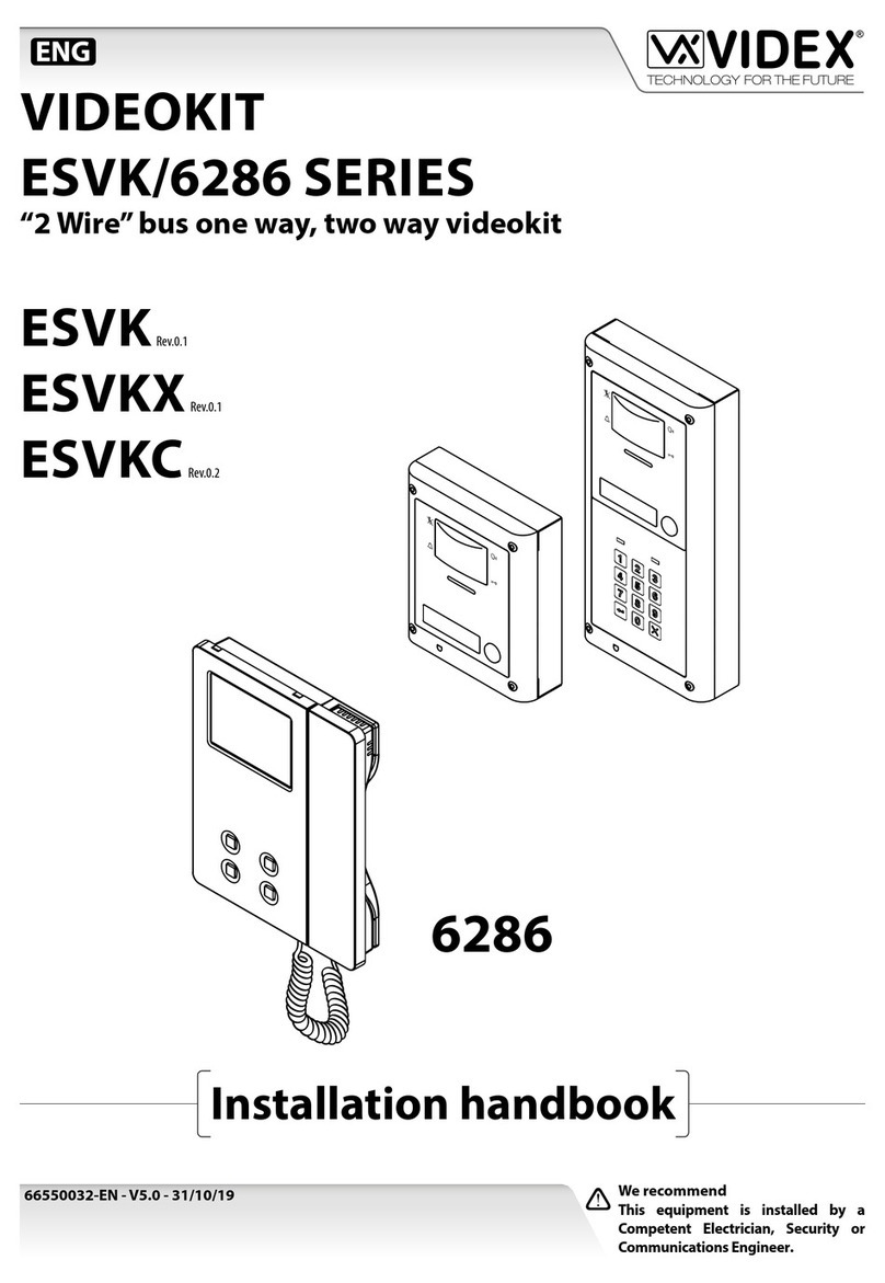 Videx VIDEOKIT ESVK/6286 Series System manual