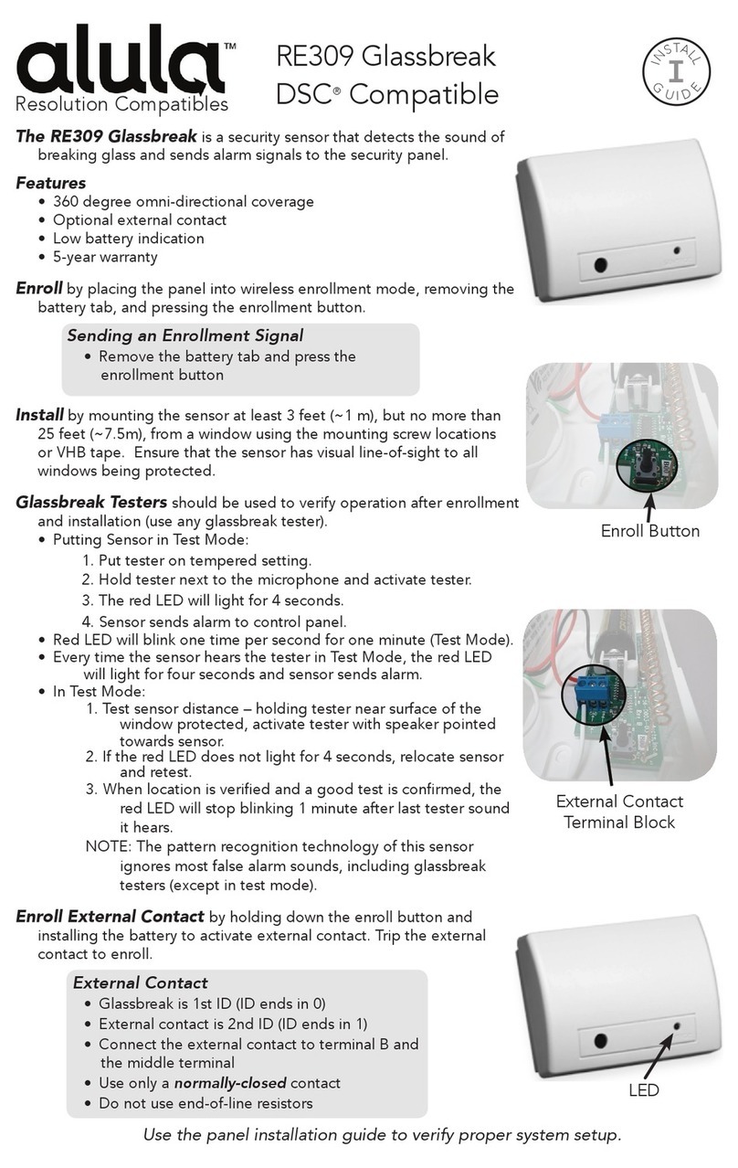 Alula RE309 quick start guide