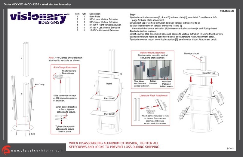 VISIONARY DESIGNS MOD-1230 Setup instructions