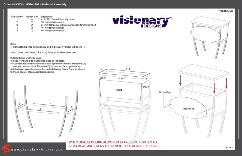 VISIONARY DESIGNS MOD-1198 Setup instructions