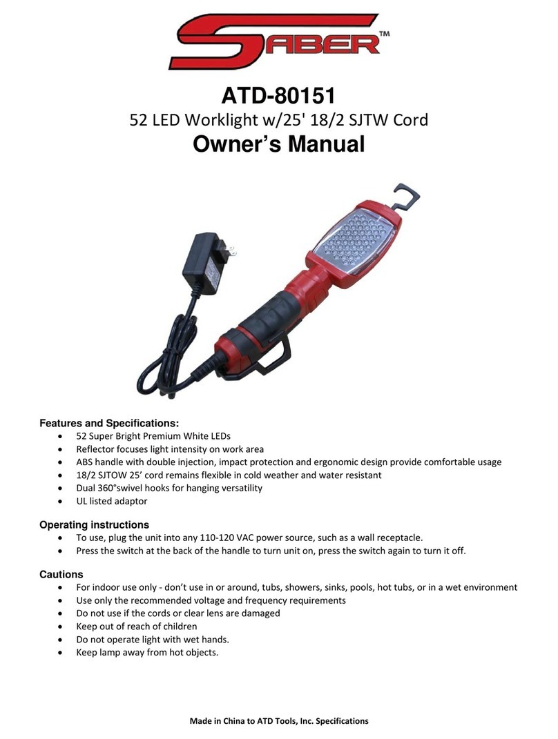 ATD Tools Saber ATD-80151 owner's manual